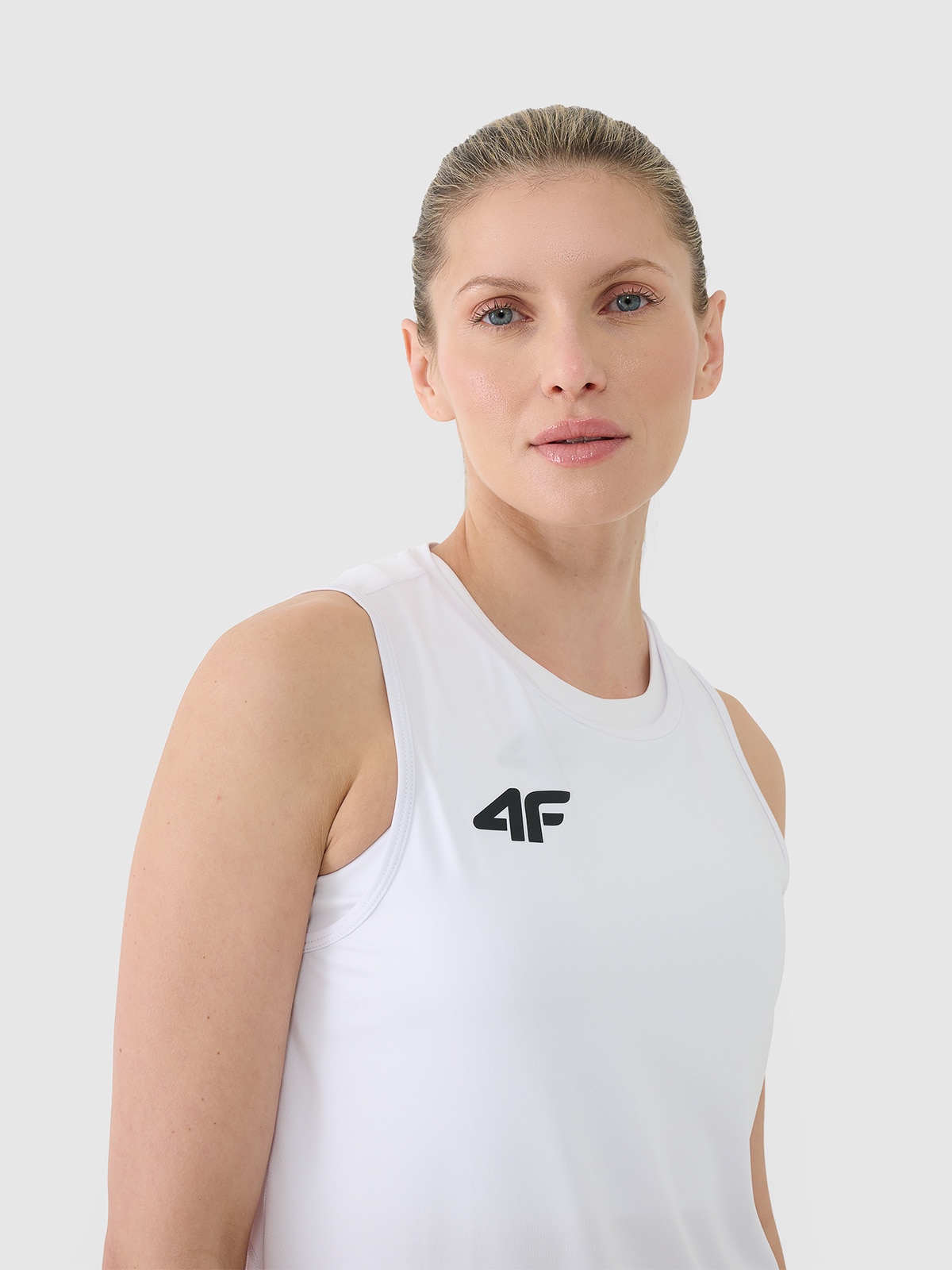 4F Women's quick-drying training crop-top - white