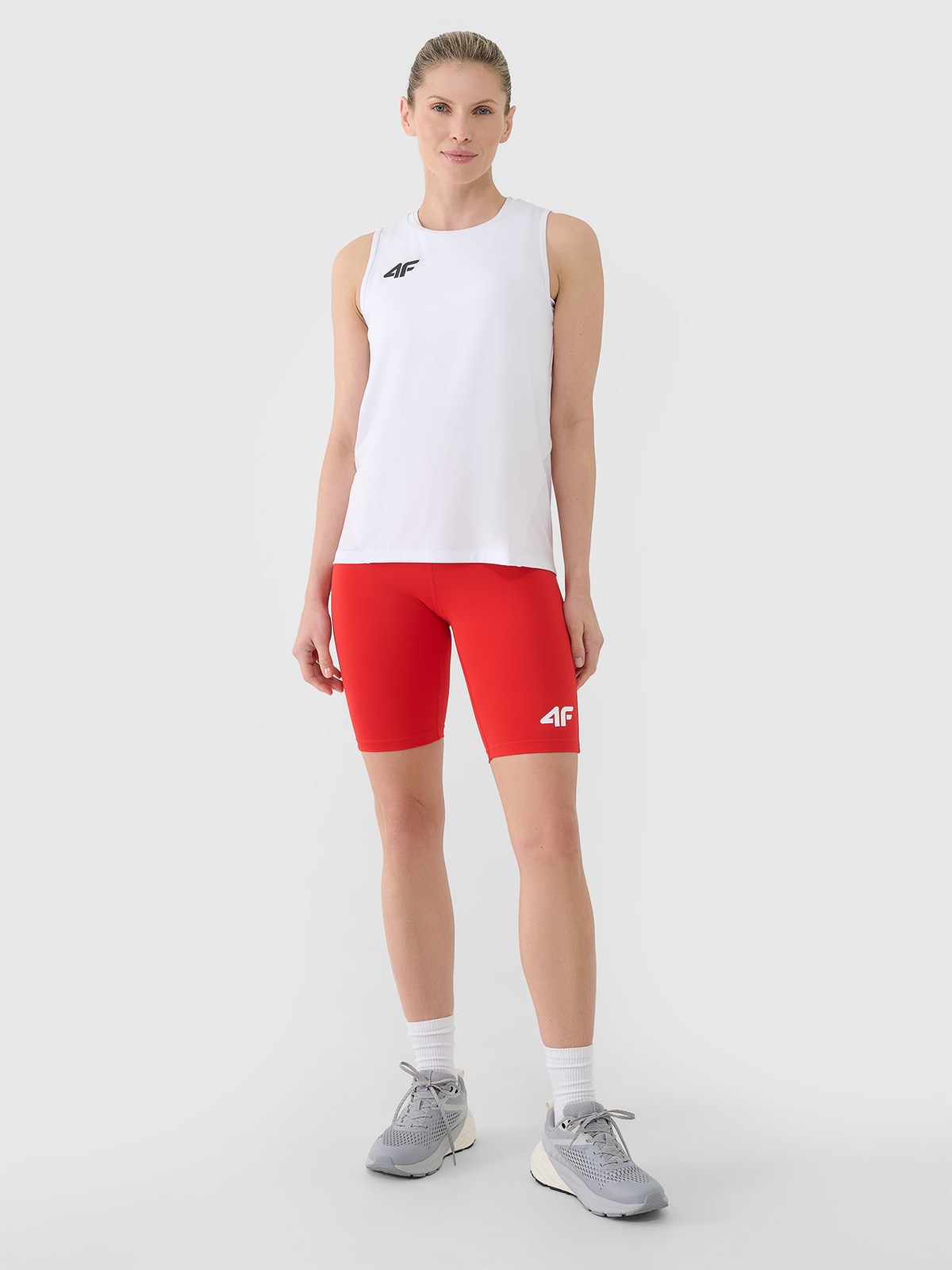 4F Women's quick-drying training crop-top - white