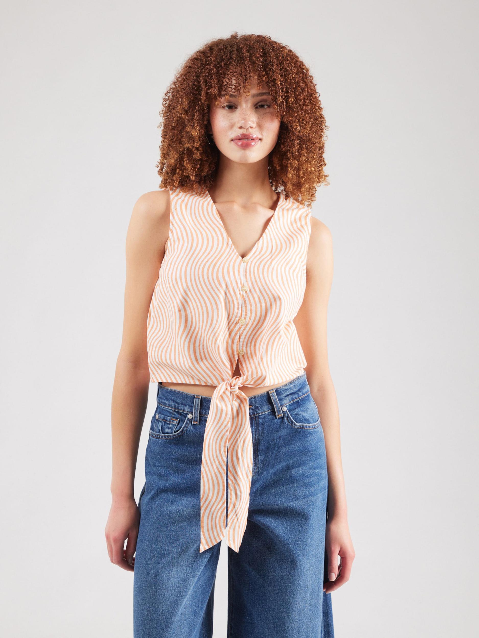 VILA Pluus 'VIDanelli' mandariin / valge