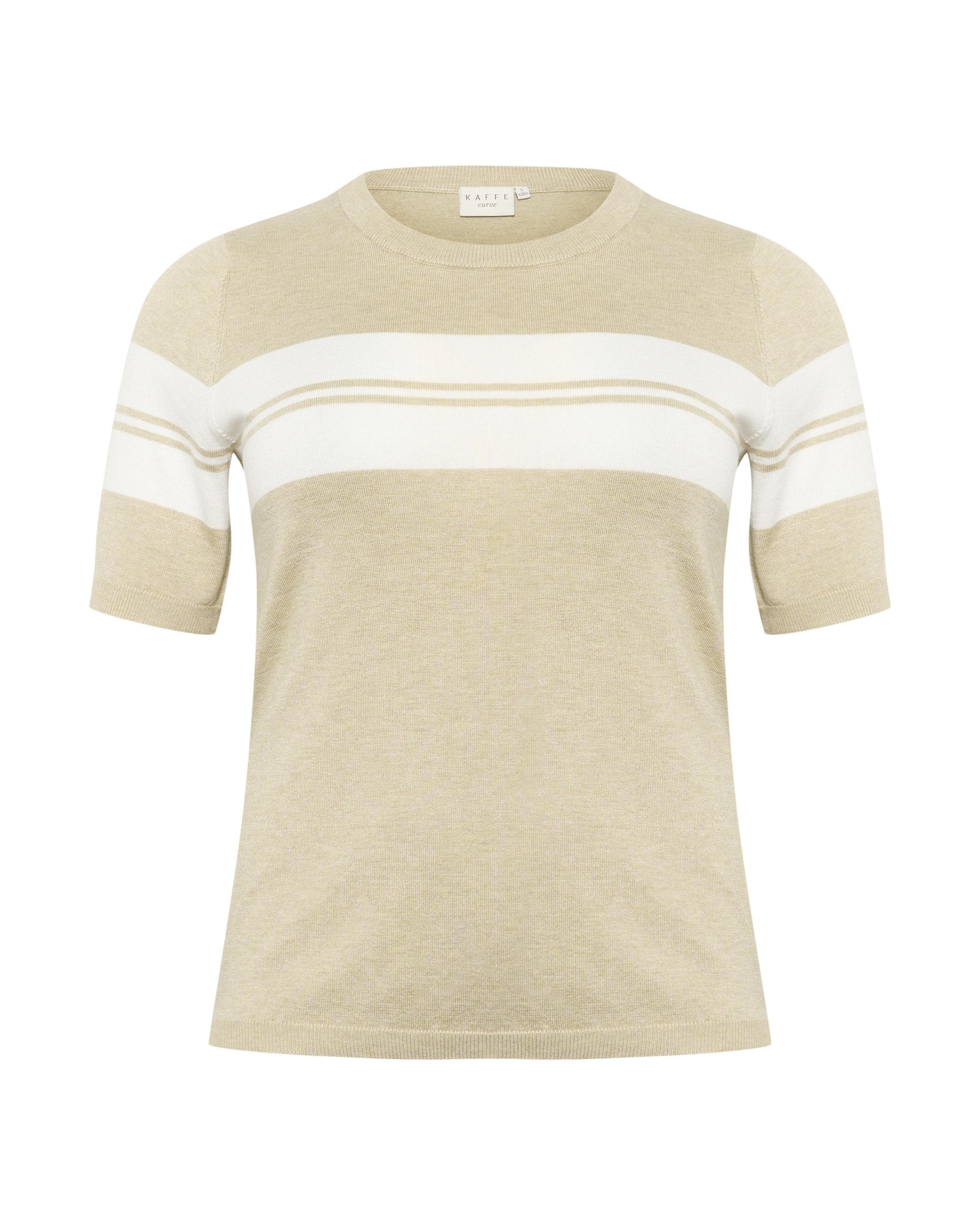 KAFFE CURVE Kampsun 'KClizzy' meleeritud beež / valge