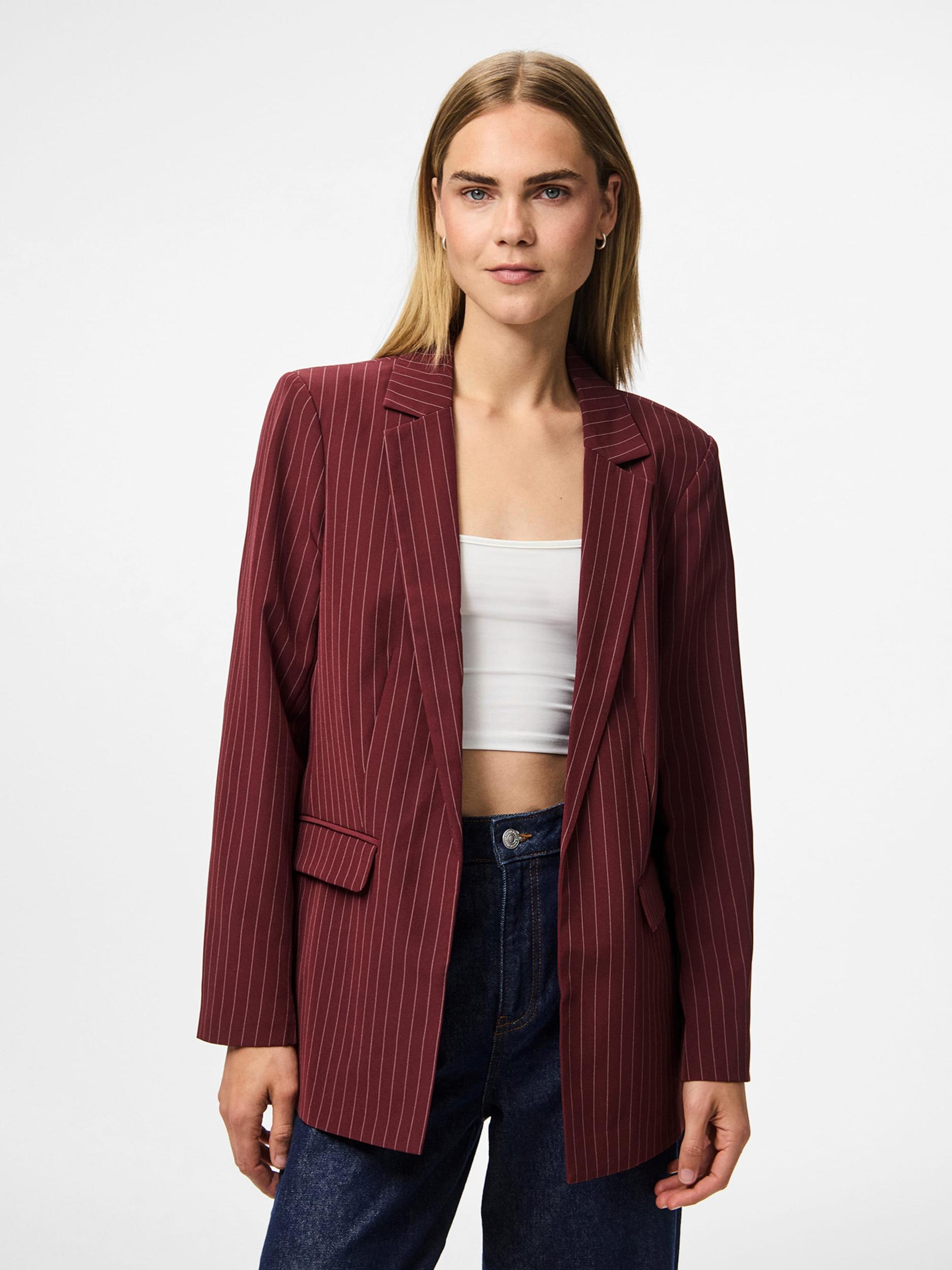 PIECES Bleiser 'PCBossy' rubiinpunane / valge