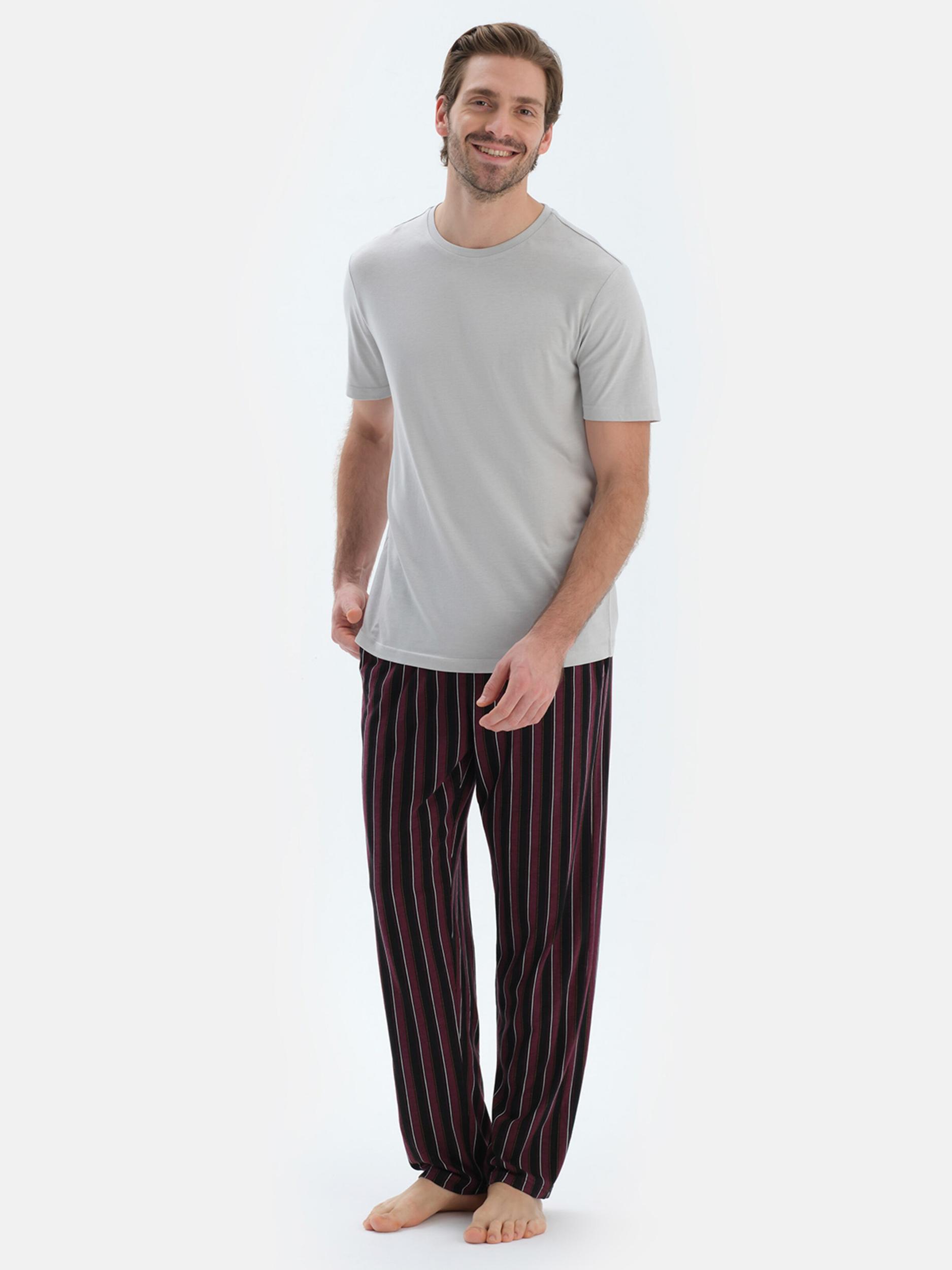 Dagi Pikk pidžaama helehall / bordoo / must