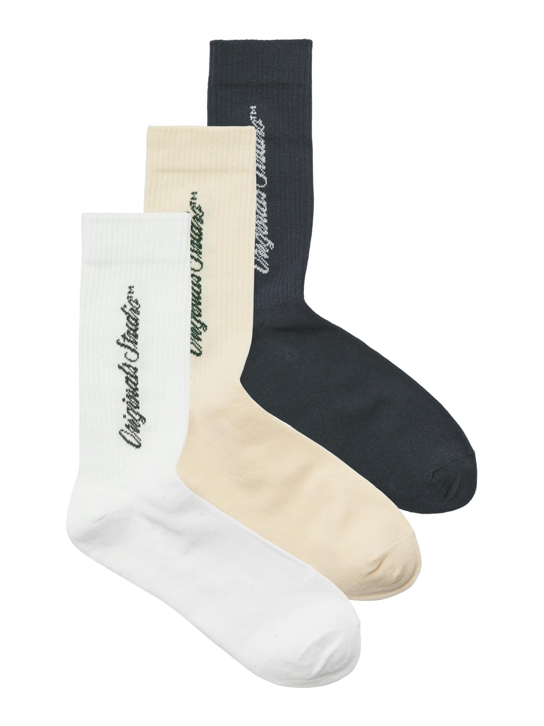 JACK & JONES Sokid 'JACNORREBRO' helehall / kuusk / must / valge