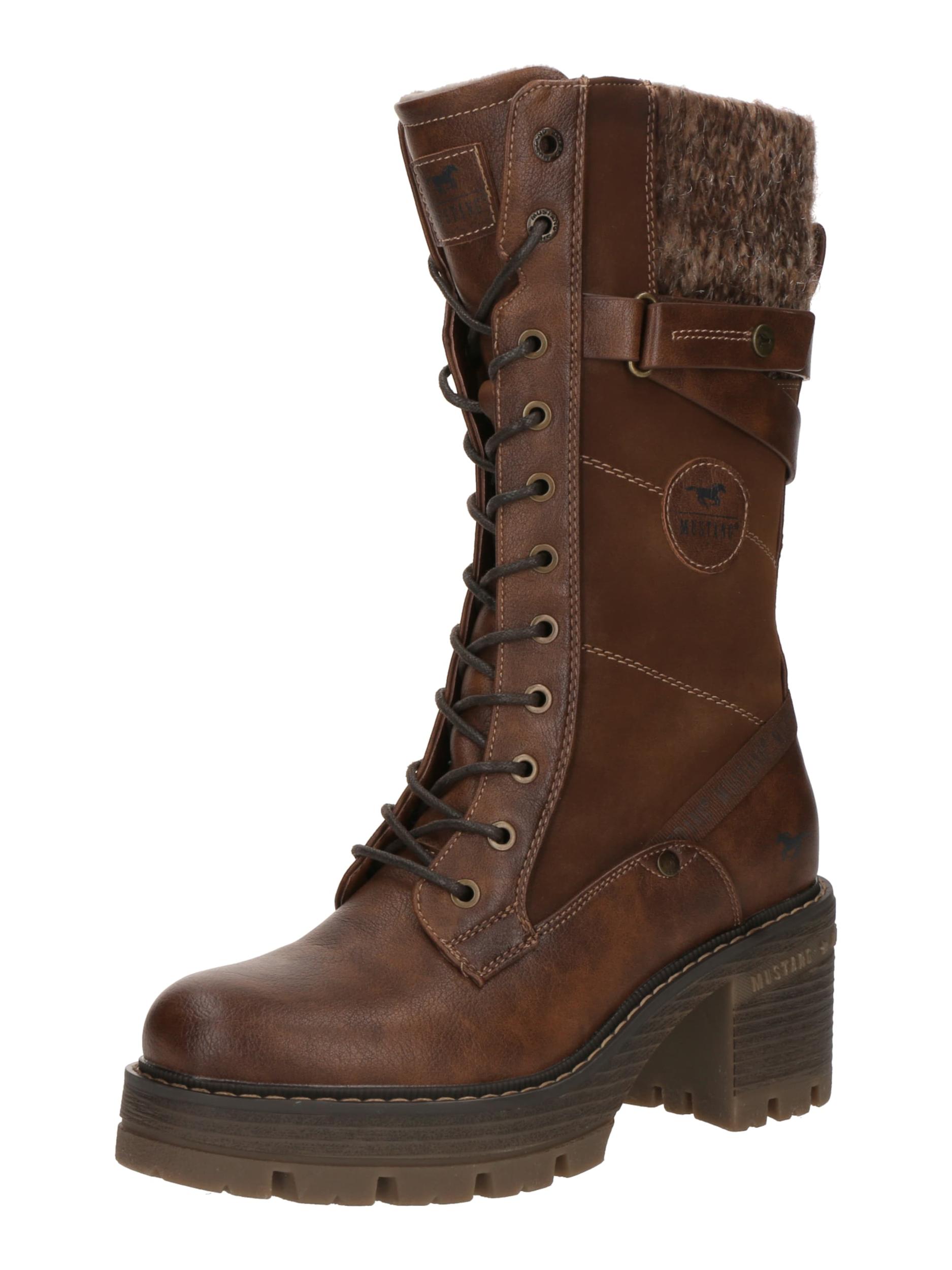 MUSTANG Paeltega saabas pruun / meleeritud pruun