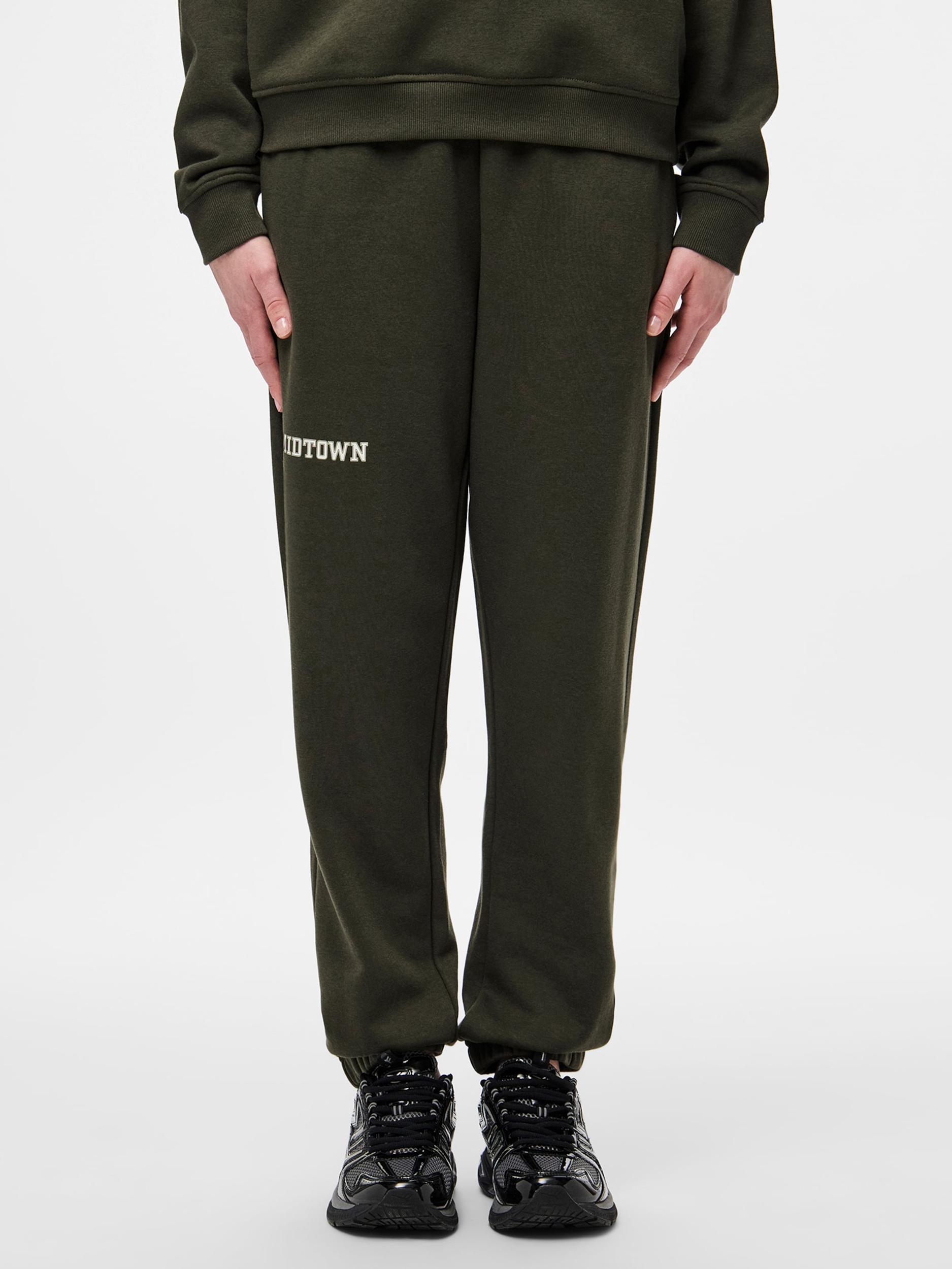 PIECES Püksid 'PCRISSO' kuusk / valge