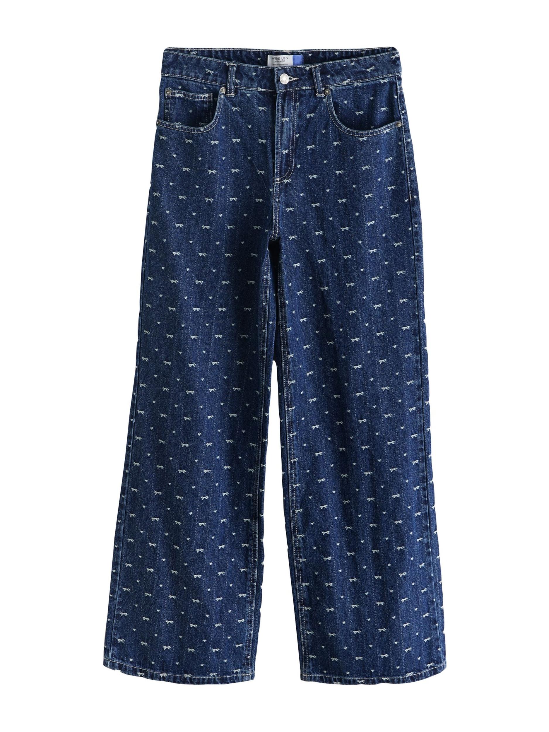 Next Teksapüksid tumesinine / valge