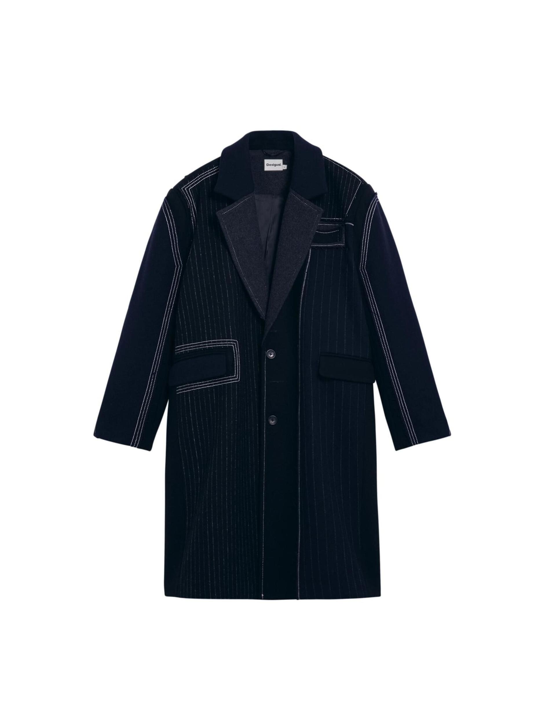 Desigual Kevad-sügismantel tumesinine / valge