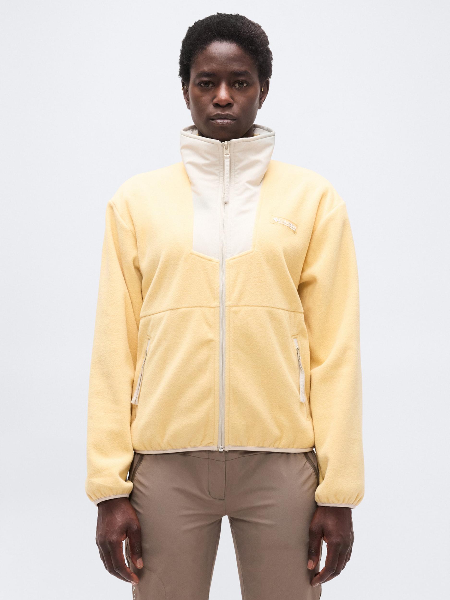 COLUMBIA Funktsionaalne fliisjakk 'Sequoia Grove' kollane / täisvalge