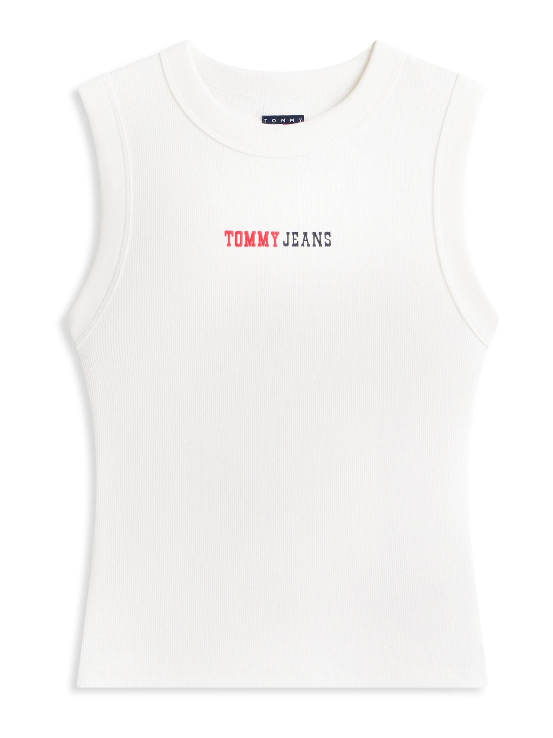 Tommy Jeans Topp 'ESS' punane / must / valge