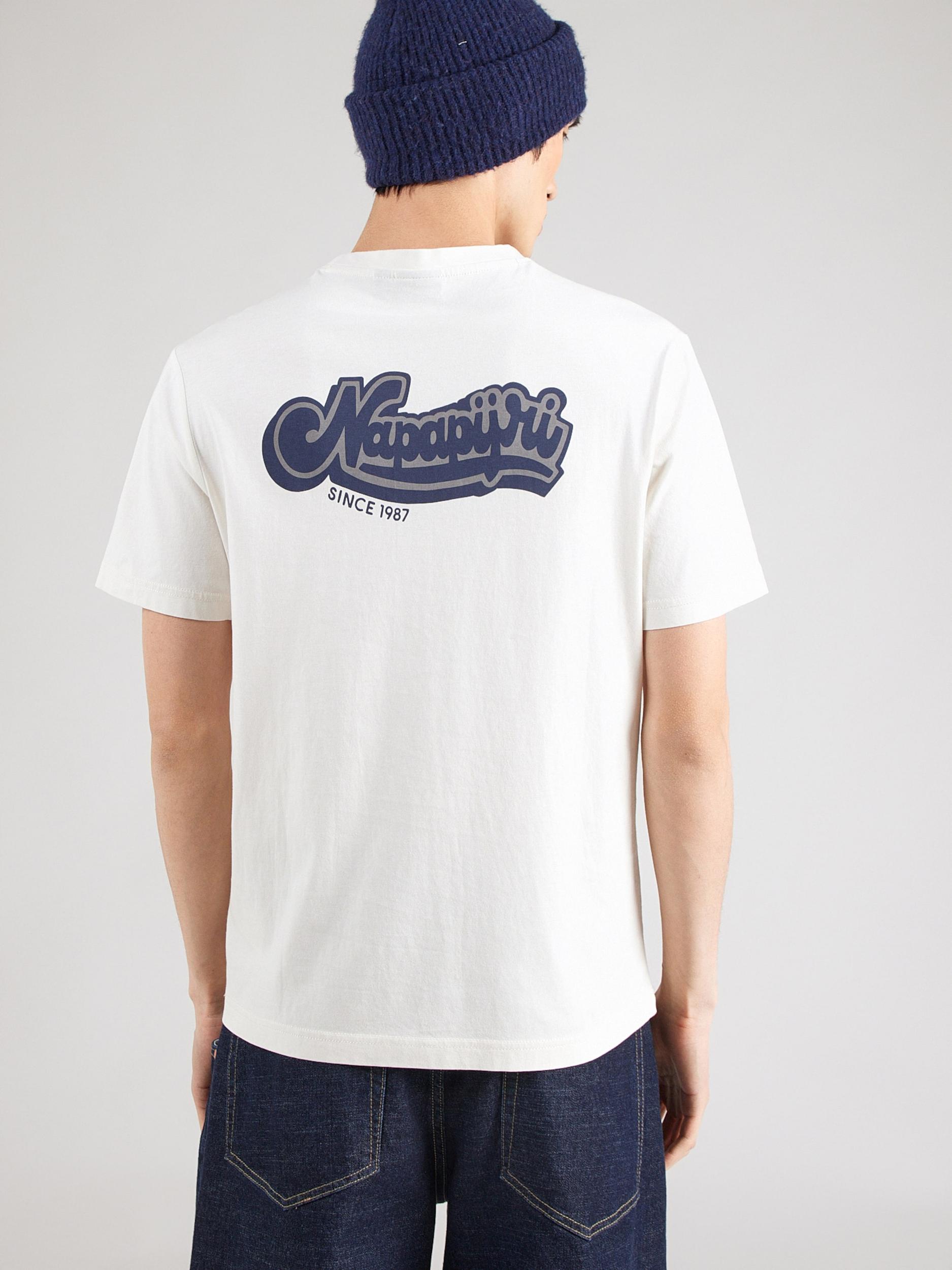 NAPAPIJRI Särk 'S-ZINC' meresinine / hall / valge