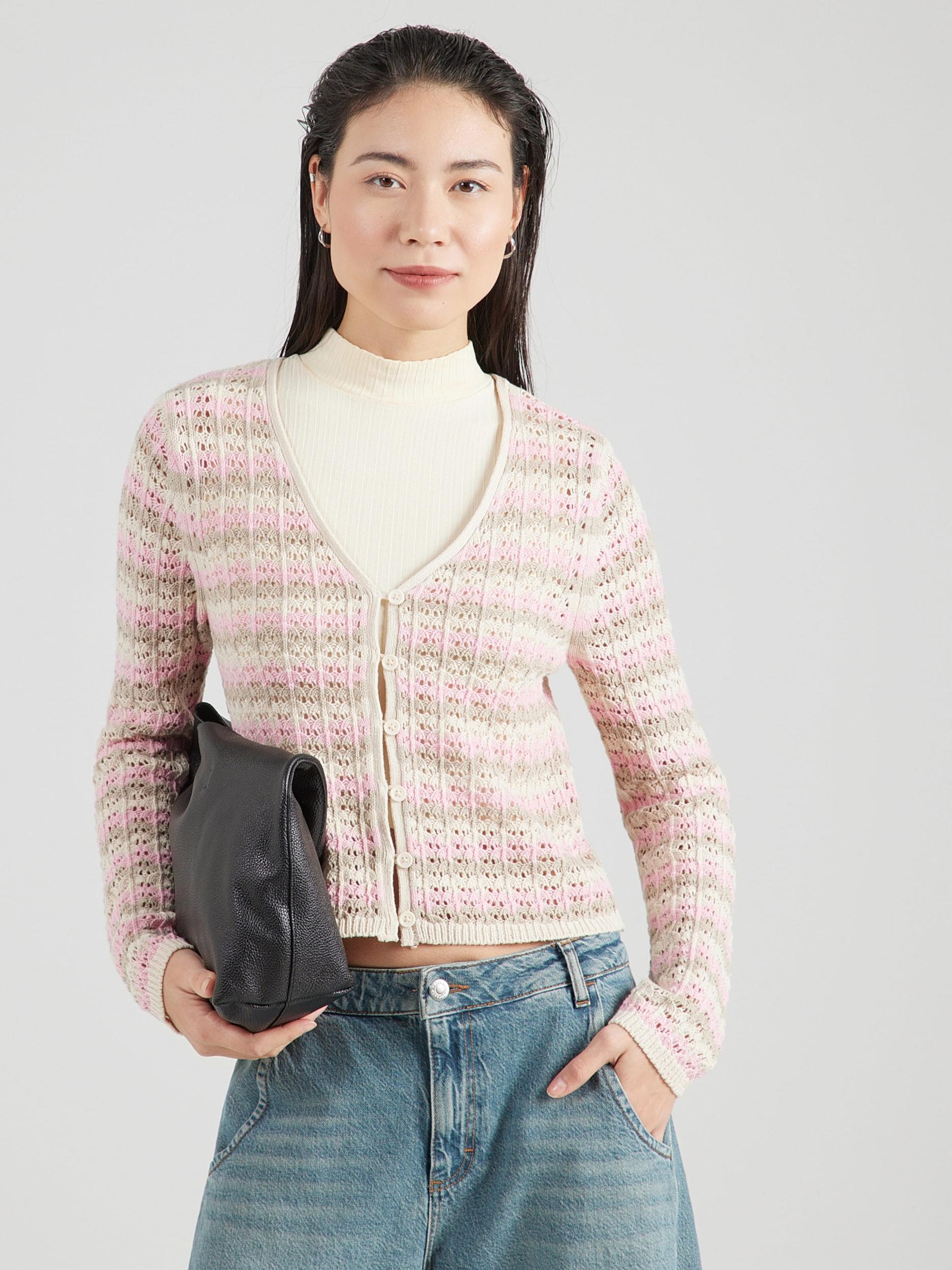 ONLY Kampsun 'ONLASA' hall / roosa / valge