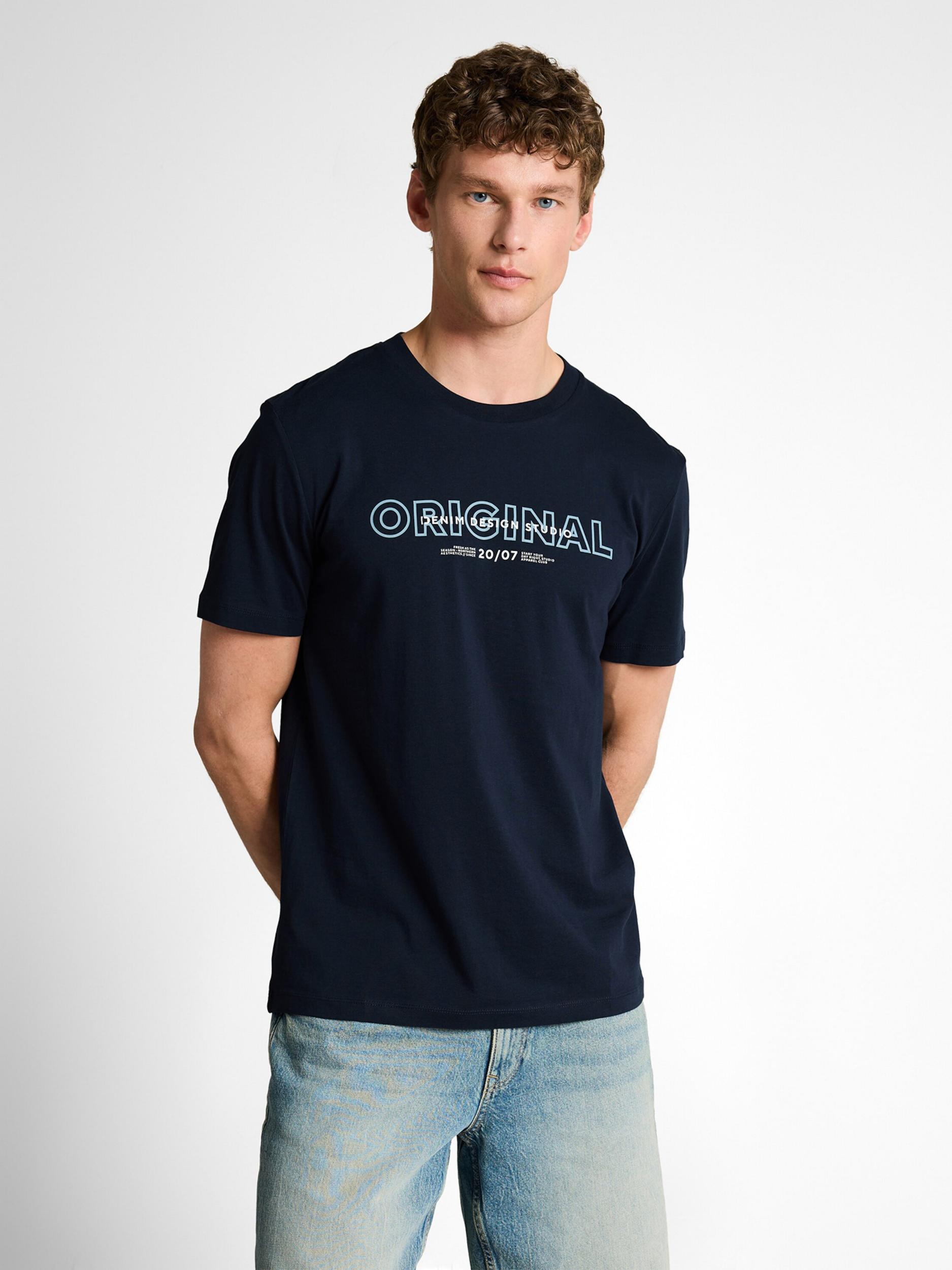 TOM TAILOR DENIM Särk mariinsinine / helesinine / valge