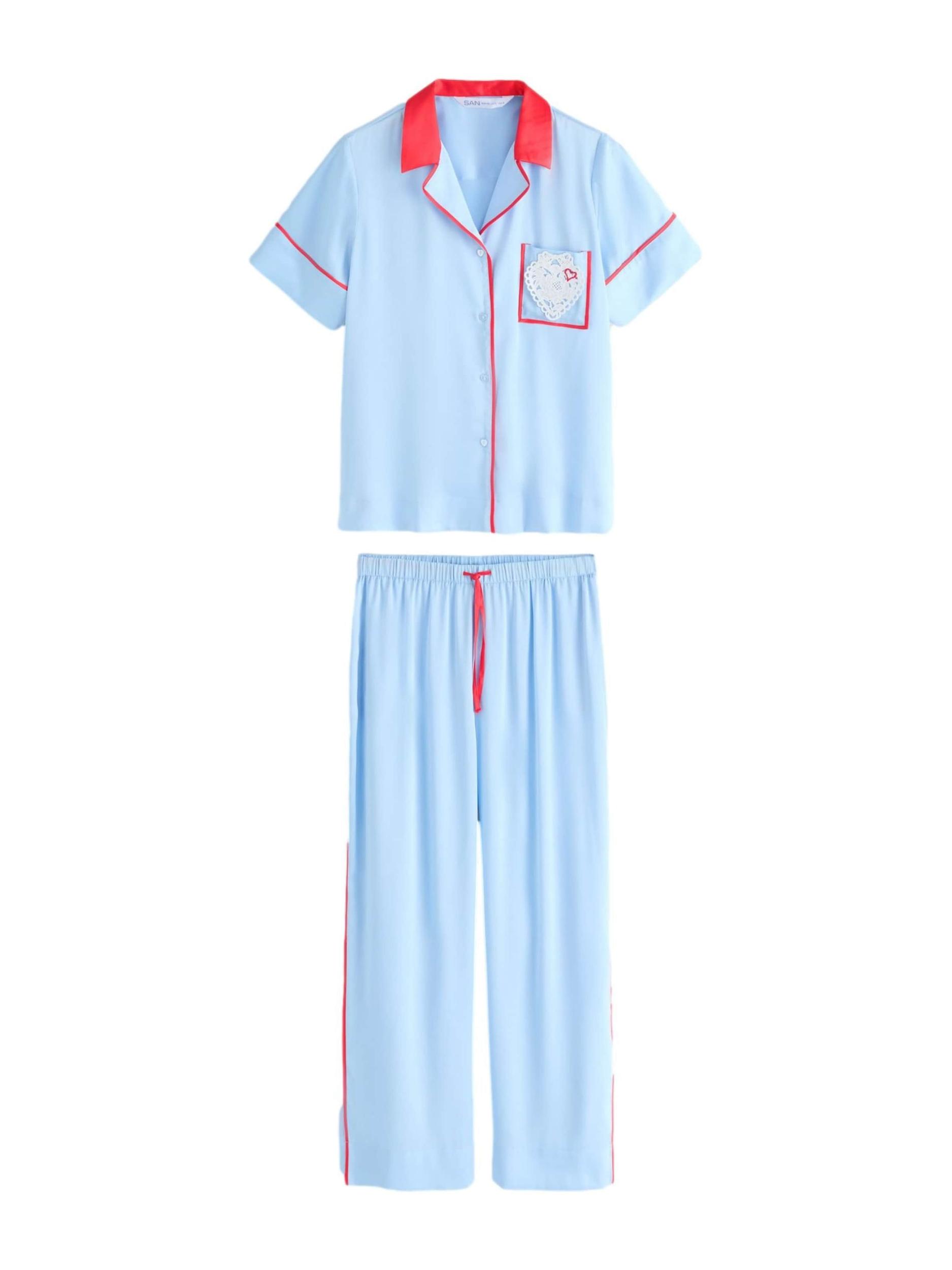 Cath Kidston Pidžaama helesinine / punane / valge