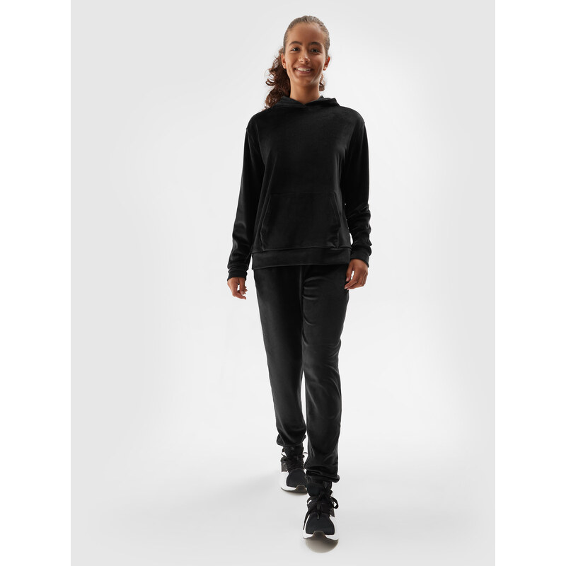 4F Girl's velour jogger sweatpants - black