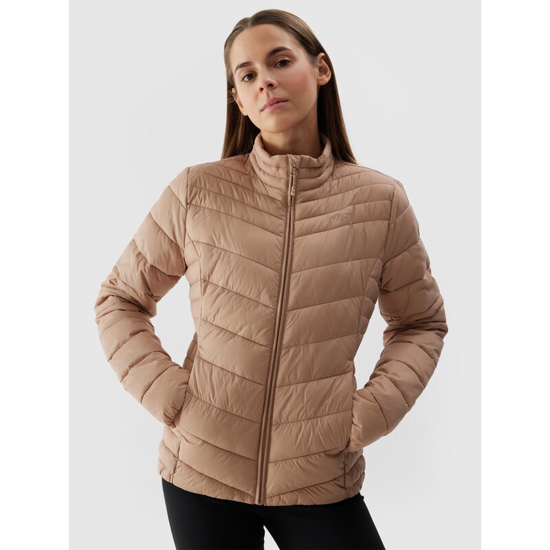 4F Women's down jacket with recycled filling - beige 