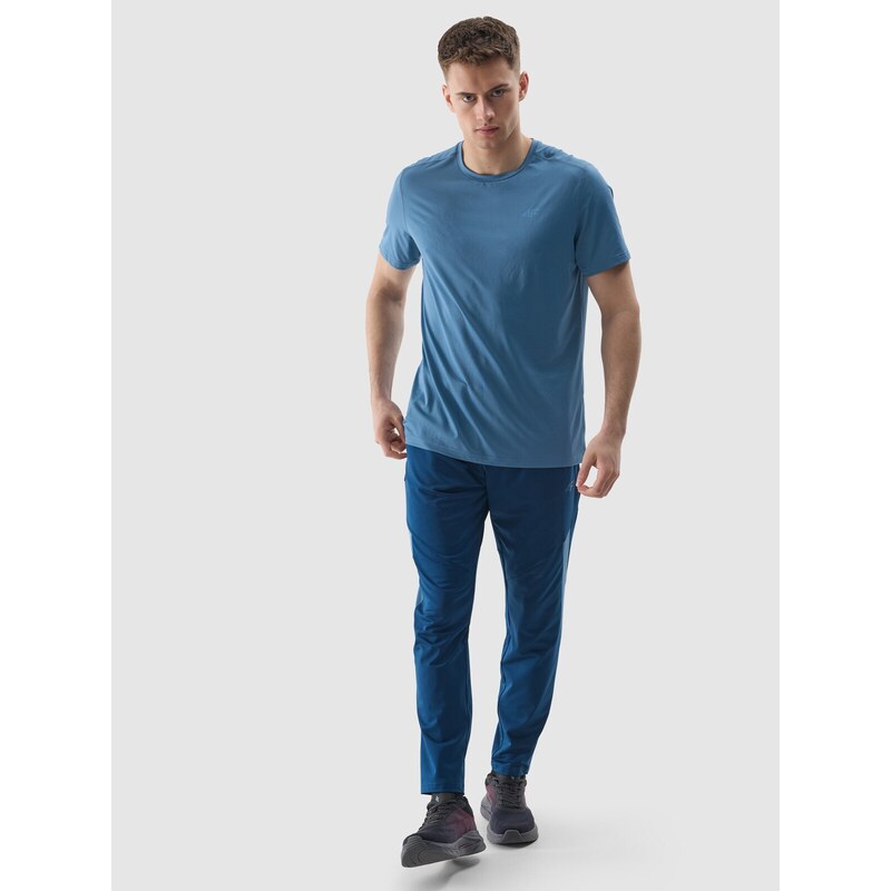 4F Men's regular training T-shirt made from recycled material - blue