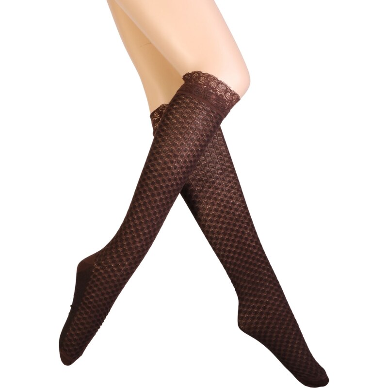 Sokisahtel Gaetano Cazzola PAOLA knee highs with an embossed pattern