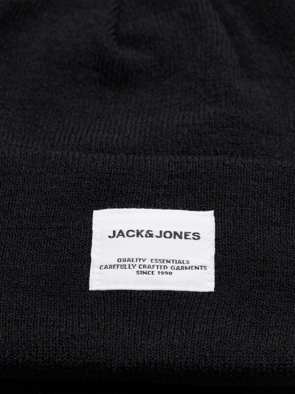 JACK & JONES Müts 'Long Knit' must / valge