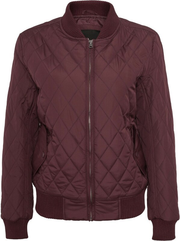 Urban Classics Kevad-sügisjope 'Diamond Quilt' tumepunane