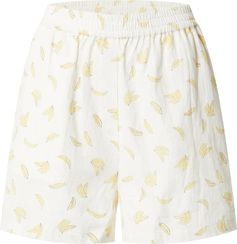 EDITED Püksid 'TARA' pastellkollane / täisvalge