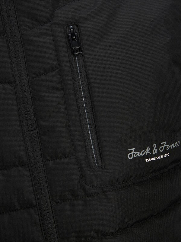 JACK & JONES Kevad-sügisjope 'Berg' meleeritud hall / must / valge