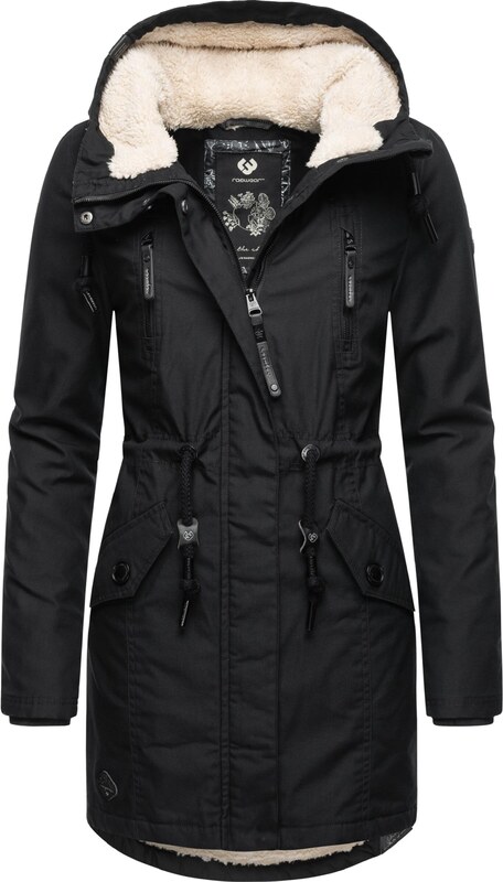 Ragwear Talveparka 'Elsie' must / valge