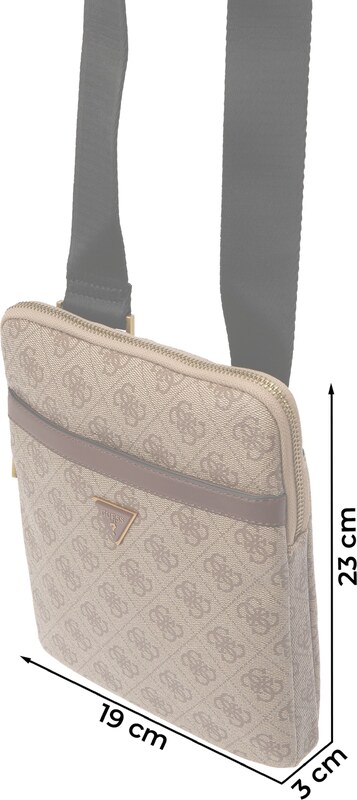 GUESS Õlakott 'MILANO CROSSBODY FLAT' tumebeež / pruun / kuld