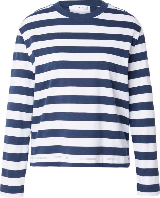 SELECTED Särk 'ESSENTIAL' tumesinine / valge