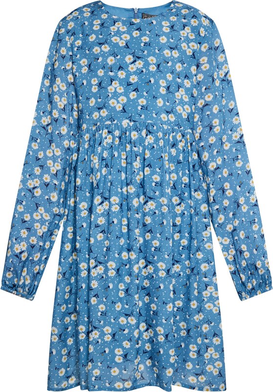 DreiMaster Vintage Kleit taevasinine / tumesinine / kollane / valge