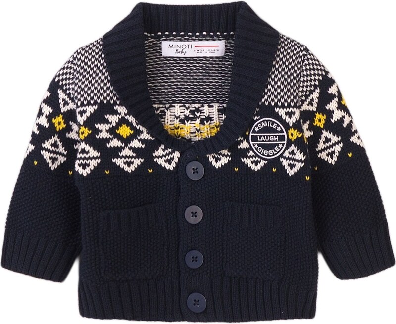 MINOTI Kampsun tumesinine / kollane / valge