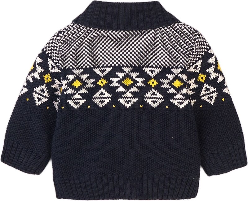 MINOTI Kampsun tumesinine / kollane / valge