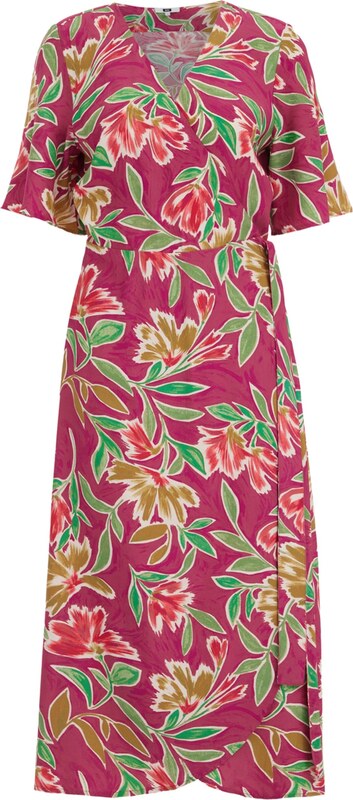 WE Fashion Kleit sinep / roheline / magenta