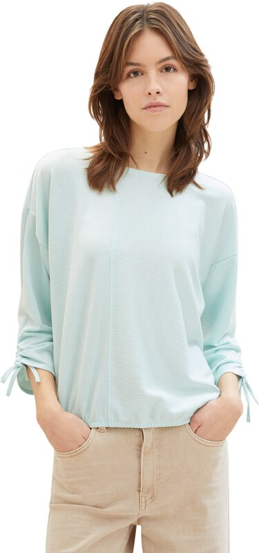 TOM TAILOR DENIM Särk mündiroheline / valge