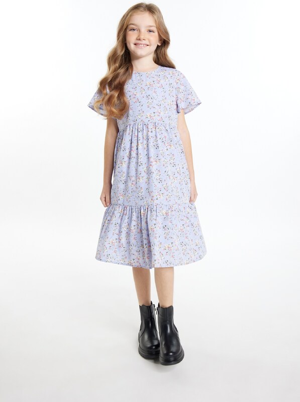 DreiMaster Vintage Kleit helesinine / mururoheline / magenta / heleroosa