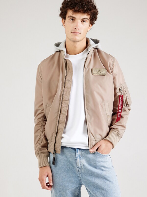 ALPHA INDUSTRIES Kevad-sügisjope 'MA-1' beež / pruunikashall