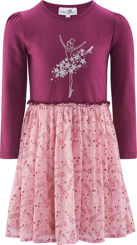 happy girls Kleit roosa / tumepunane / hõbe