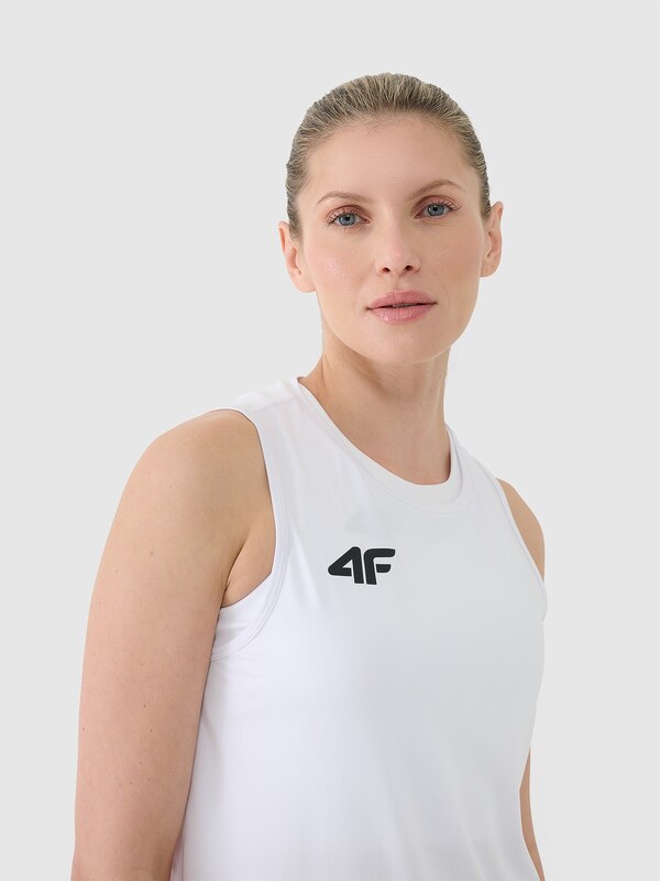 4F Women's quick-drying training crop-top - white