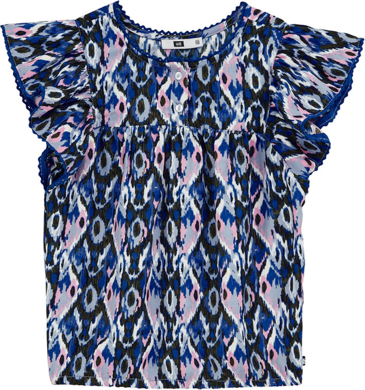WE Fashion Pluus sinine / roosa / must / valkjas