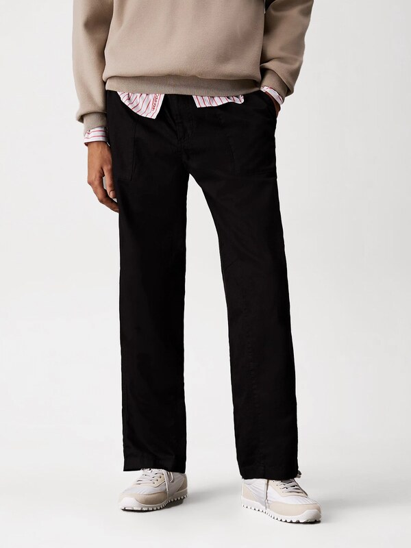 CALVIN KLEIN JEANS - Meeste vabaaja püksid linasest riidest