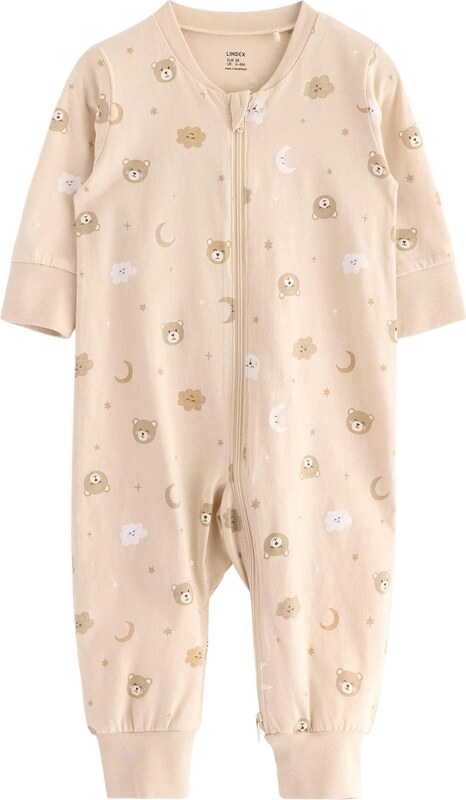 Lindex Pidžaama 'Bear' beež / tumebeež / valge