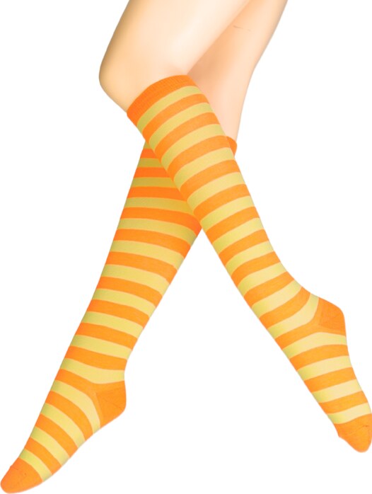 Sokisahtel PIPI oranžid triibulised puuvillased põlvikud