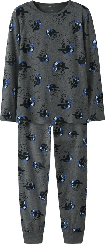 NAME IT Pidžaama sinine / tumehall / must / valge