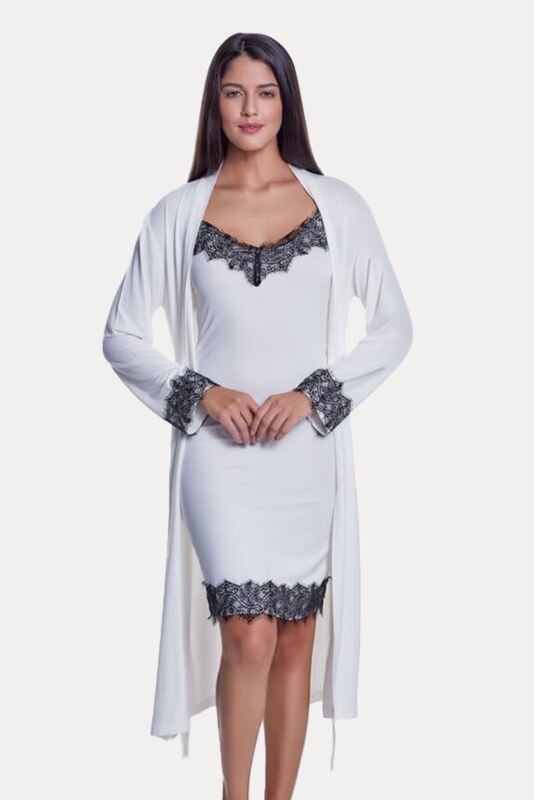 LUISA MORETTI Naiste bambusest öösärk LORA koos hommikumantliga