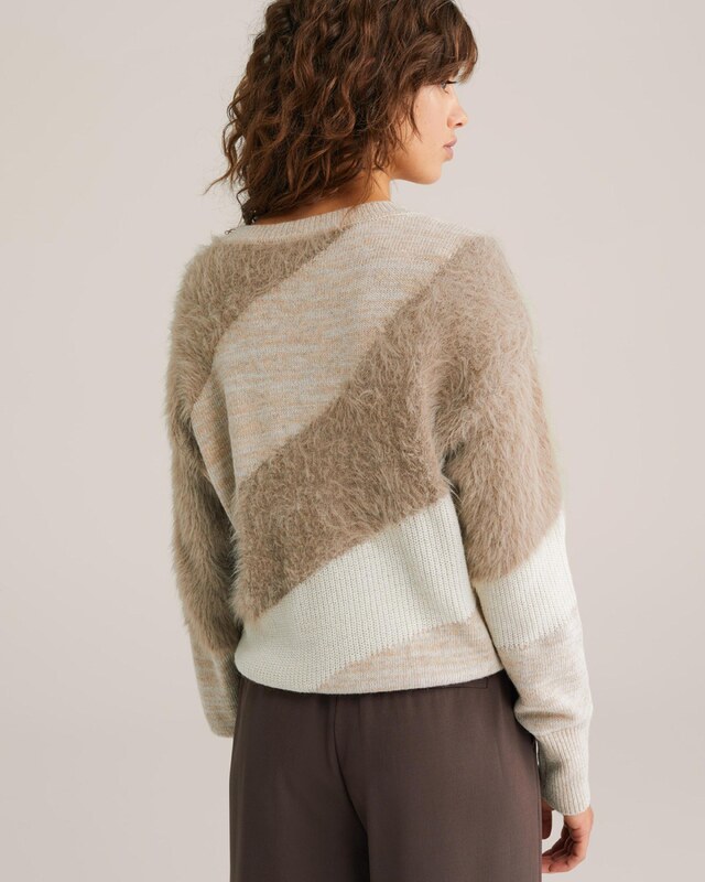 WE Fashion Kampsun kreem / meleeritud beež / viimistlemata