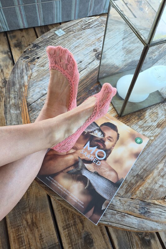 Sokisahtel LACE roosad pitsilised stepsid