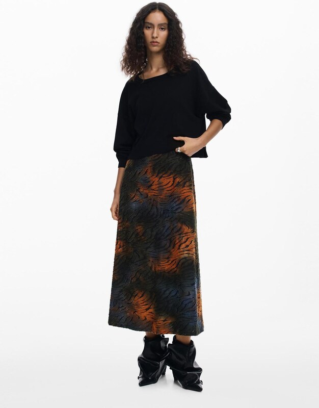 Desigual Kleit öösinine / tumeoranž / must