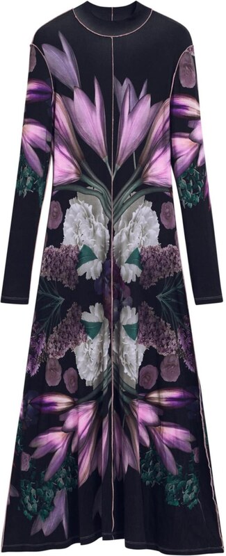 Desigual Kleit tumehall / tumelilla / heleroosa / must