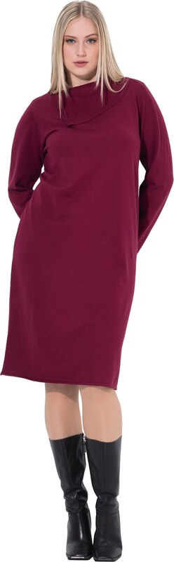 Ulla Popken Kootud kleit bordoo
