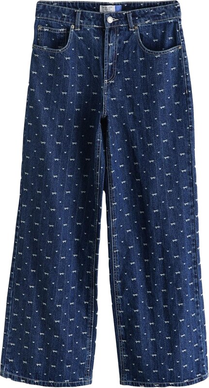 Next Teksapüksid tumesinine / valge