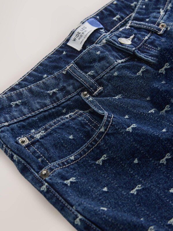 Next Teksapüksid tumesinine / valge